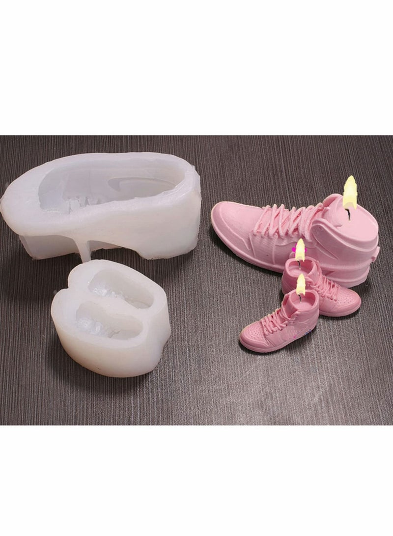 Excefore قالب شمع سيليكون ثلاثي الأبعاد 2 قطعة قالب حذاء راتنج لمجموعة صنع الشموع، كعكة، شوكولاتة، حلوى صلبة في أدوات المطبخ الحرفية DIY - Image 4