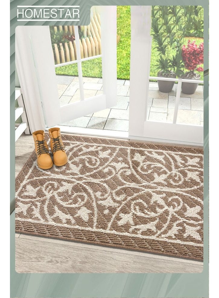 هومستر الباب سجادة داخلية لمدخل سجادة أرضية داخل الباب سجادة المدخل الأمامي دخول سجادة غير انزلاق غسل 50 * 80 سم بني - Image 1
