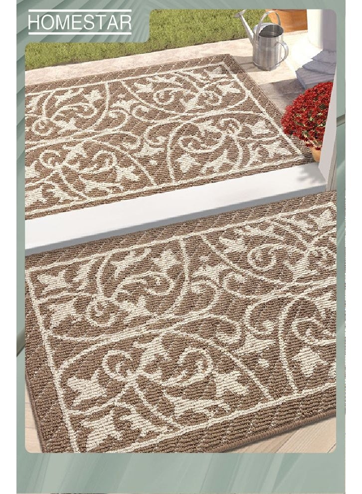 هومستر الباب سجادة داخلية لمدخل سجادة أرضية داخل الباب سجادة المدخل الأمامي دخول سجادة غير انزلاق غسل 50 * 80 سم بني - Image 5