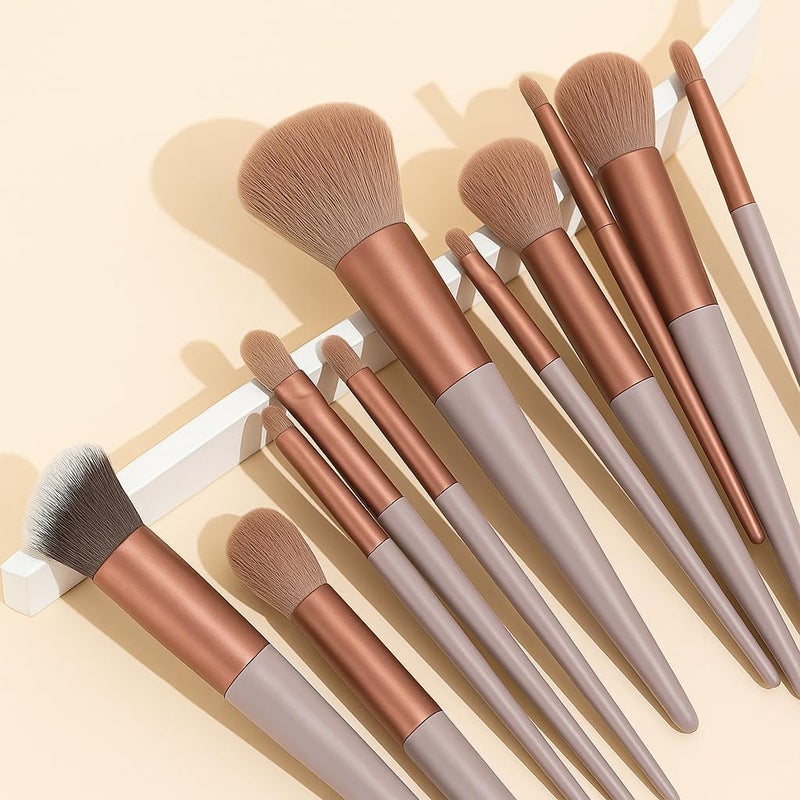 Luxelining 13-Piece Professional Makeup Brush Set with Soft Synthetic Bristles for Foundation, Blush, Eyeshadow, Contour & Highlight – Travel-Friendly Cosmetic Brushes Kit with Pouch – Ideal for Beginners & Pros - Image 3