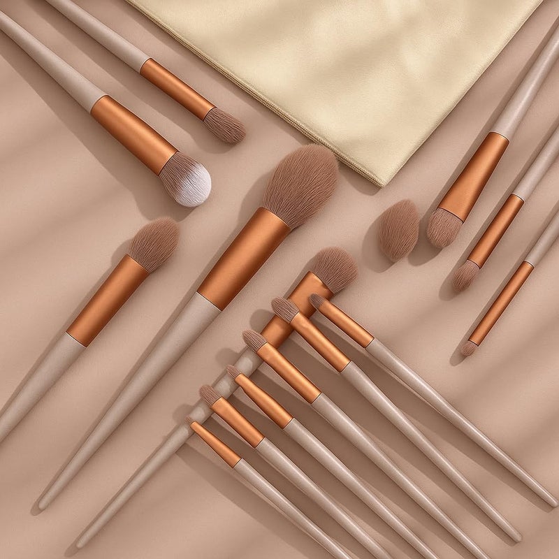 Luxelining 13-Piece Professional Makeup Brush Set with Soft Synthetic Bristles for Foundation, Blush, Eyeshadow, Contour & Highlight – Travel-Friendly Cosmetic Brushes Kit with Pouch – Ideal for Beginners & Pros - Image 1