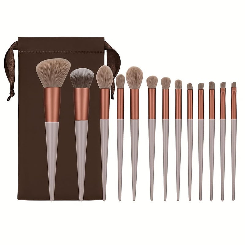 Luxelining 13-Piece Professional Makeup Brush Set with Soft Synthetic Bristles for Foundation, Blush, Eyeshadow, Contour & Highlight – Travel-Friendly Cosmetic Brushes Kit with Pouch – Ideal for Beginners & Pros - Image 4