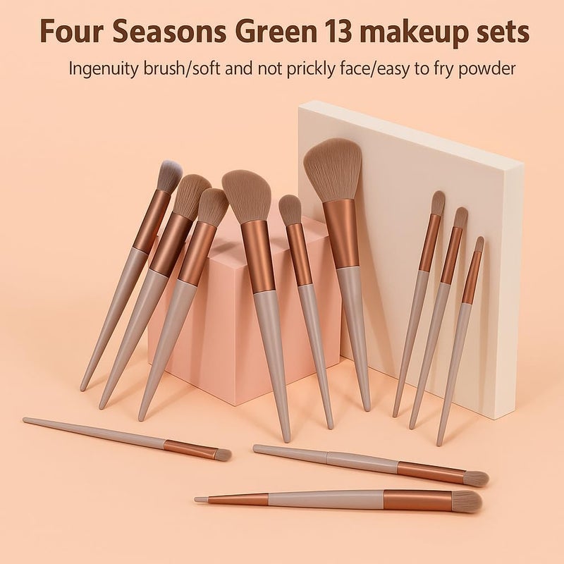 Luxelining 13-Piece Professional Makeup Brush Set with Soft Synthetic Bristles for Foundation, Blush, Eyeshadow, Contour & Highlight – Travel-Friendly Cosmetic Brushes Kit with Pouch – Ideal for Beginners & Pros - Image 2