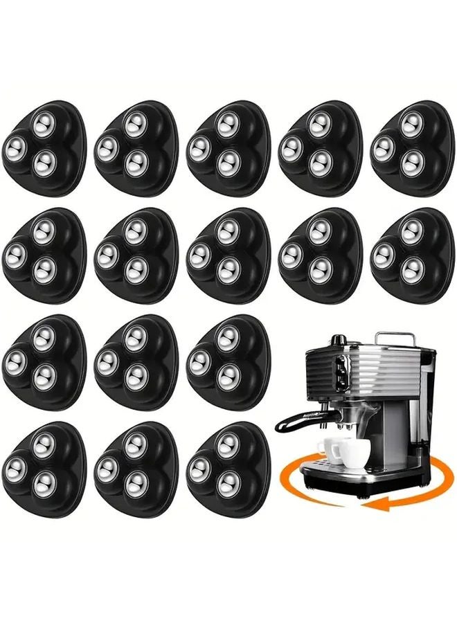 16 Pack Heavy Duty Self Adhesive Caster Wheels With Brakes 360 Swivel Rollers Black - Image 1