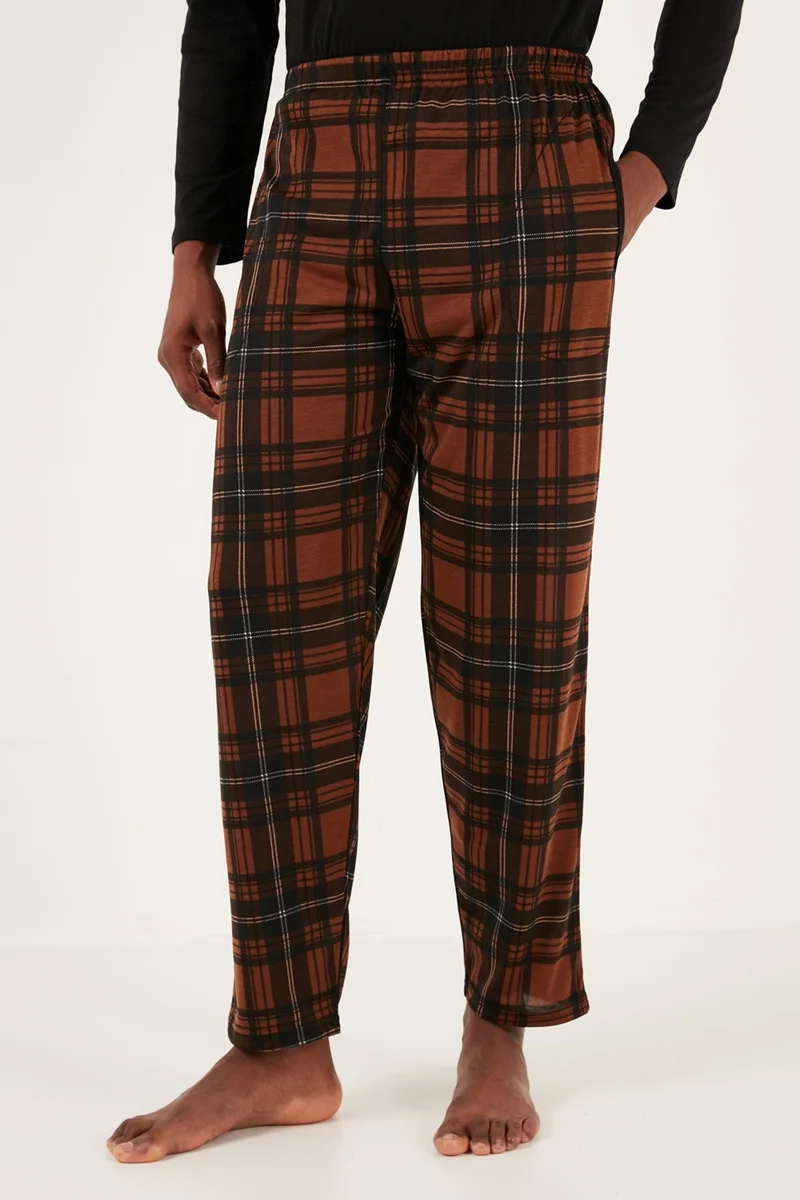 بوراتي Checked Cotton Regular Fit Long Sleeve Pajama Set Men's Pajama Set 60961003