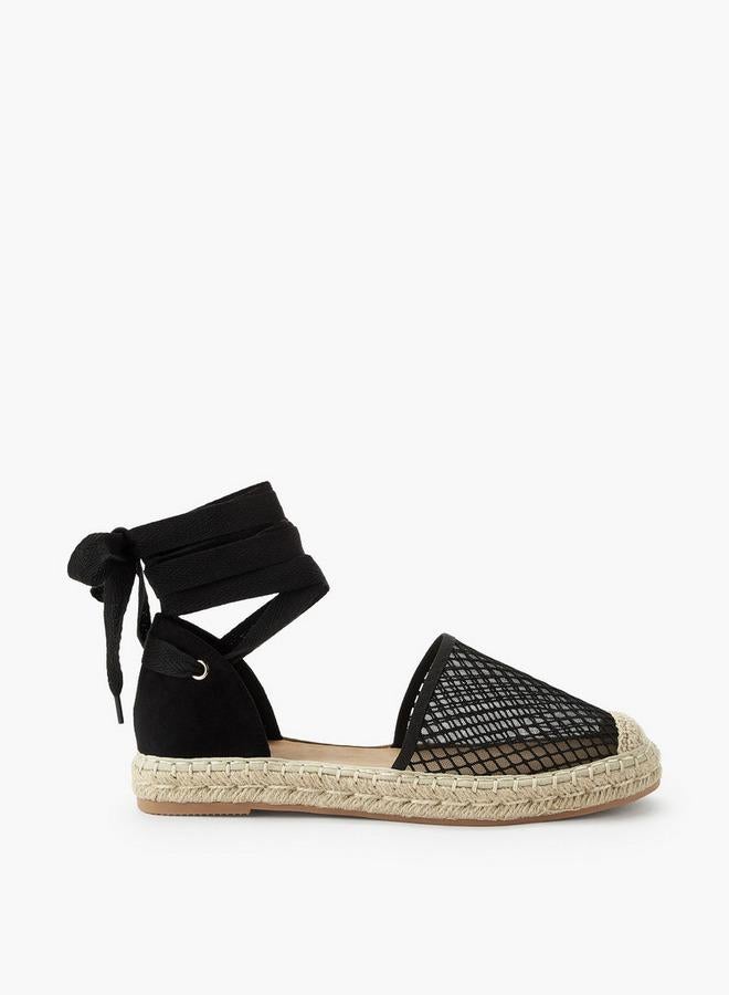 Peppermint Girls Mesh Ankle Strap Espadrille Shoes - Image 3