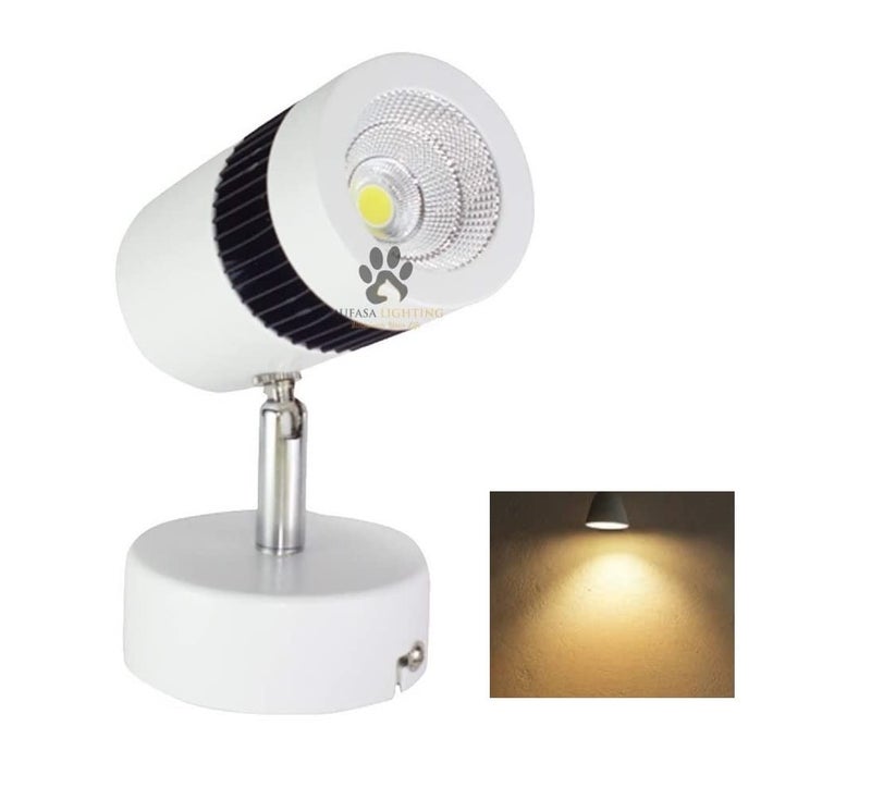 Mufasa 9 Watts White Body LED Spot Focus Wall Light 13Cm Height (Warm White, Aluminium Body) - Image 1