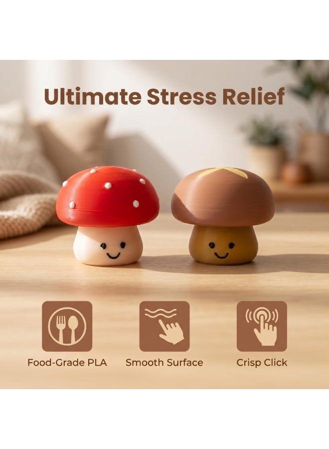3D Printed Mushroom Fidget Toy, Stress Relief Clicker, Cute Desktop Decor - Image 3