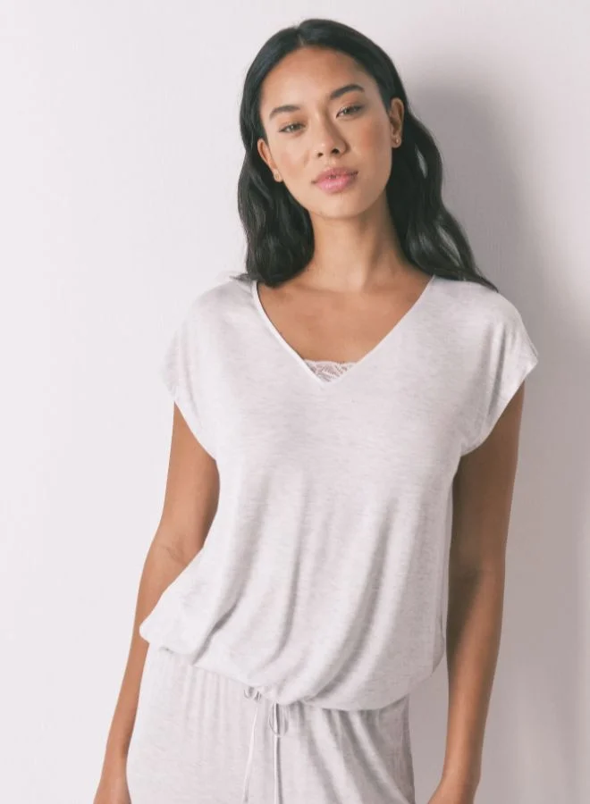 women'secret Soft Touch Gray Viscose Capri Pyjamas