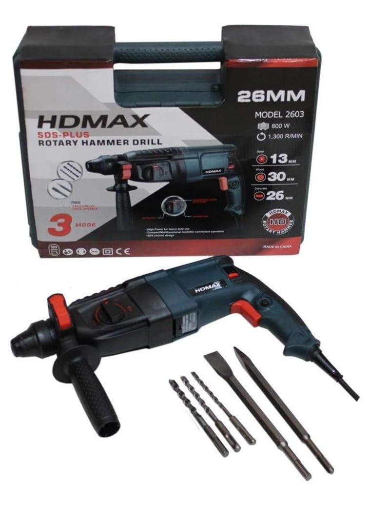 HDmax Rotary Hammer Drill SDS 800 W Chuck 26MM - pzsku/Z856F56A8EC3F1B96BDDAZ/45/_/1739883583/fec3bd0d-a09e-4c5a-8408-b4a5a0151549