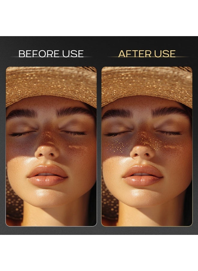 KHAJUL 10 PCS Glitter Freckles Face Tattoo, Glitter Freckles for Face, Gold Sparkle Freckles, Face Glitter Makeup Patches (Gold) - Image 4