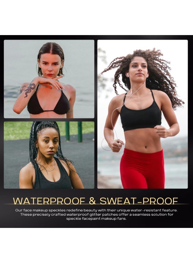 KHAJUL 10 PCS Glitter Freckles Face Tattoo, Glitter Freckles for Face, Gold Sparkle Freckles, Face Glitter Makeup Patches (Gold) - Image 5