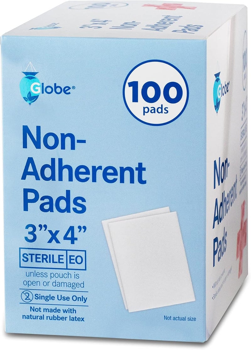 Globe Advanced Sterile NonAdherent Pads 100Pack 3 x 4 NonAdhesive Wound Dressing Highly Absorbent  NonStick Painless RemovalSwitch Individually Wrapped for Extra Protection 3 x 4 - Image 3