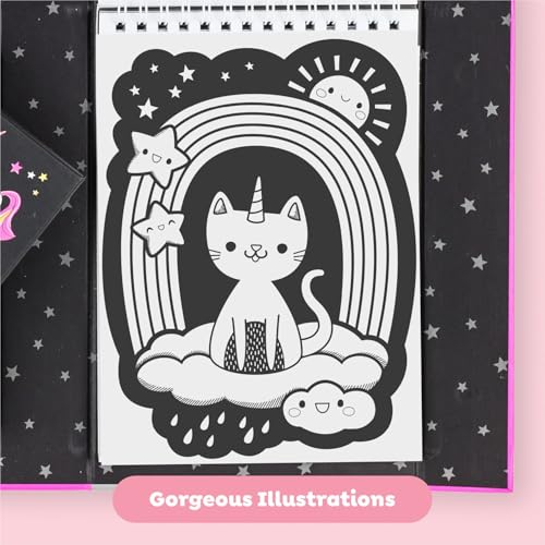 Tiger Tribe Neon Coloring Set - Unicorns & Friends, Cute Activity Set for Kids, incl. Stickers & Markers, Portable, Perfect for Travel, Great Gift - Image 5