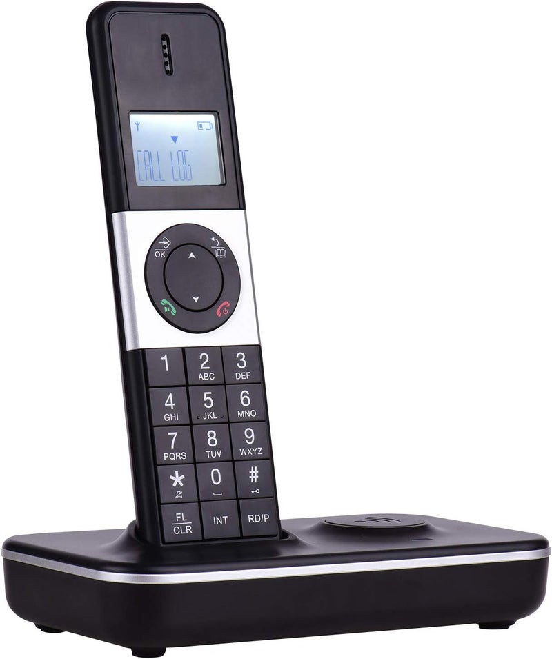 Eacam Cordless Phone - Digital Cordless Phone Telephone with LCD Display Caller ID Hands-free Calls Conference Call Support 5 Handsets Connection for Office Business Home Family (Black) - Image 1