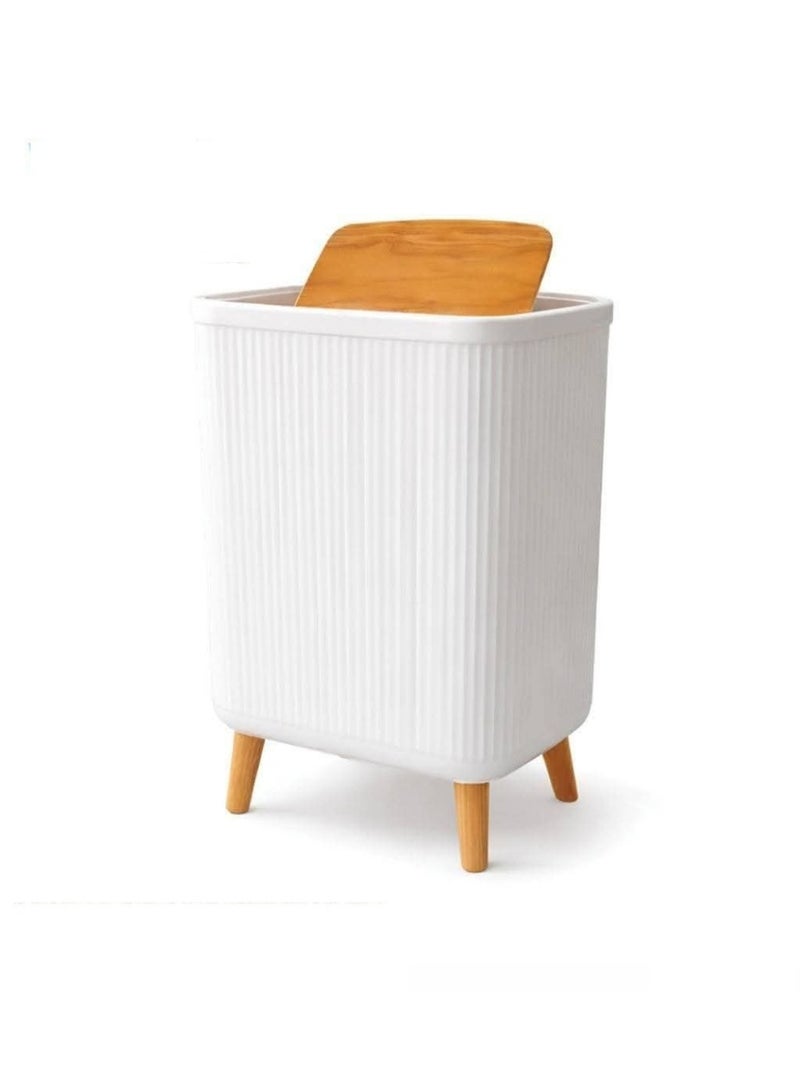 Touch square trash can – modern and practical design for organizing spaces – white