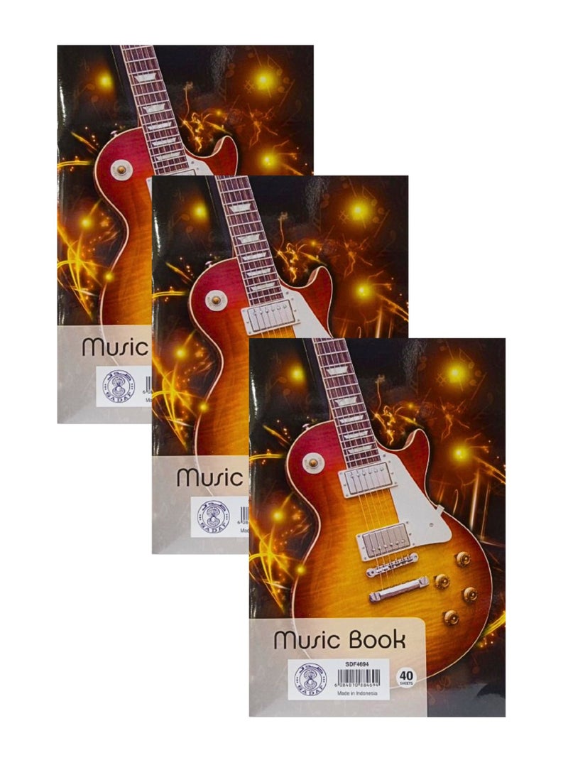 Sadaf A4 Size Music Book, 40 Sheets (Pack of 3) - Image 2
