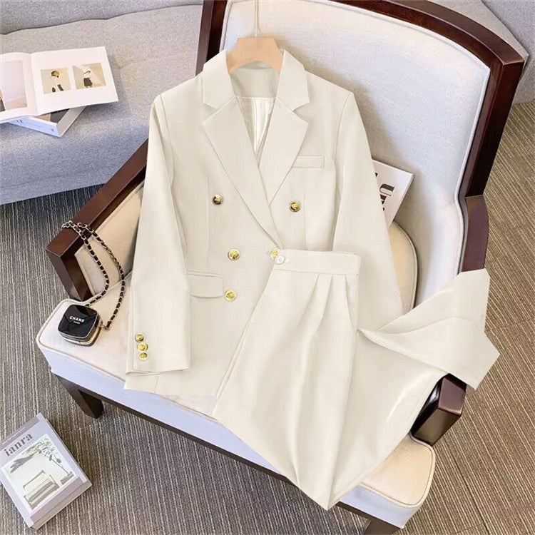 Suit Jacket Wide-Leg Pants Two-Piece Set Women'S Four-Season Casual Suit Fashion E-Commerce Jacket Coat Women - Image 4