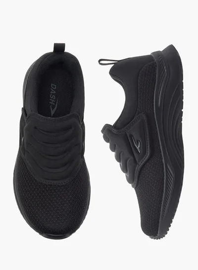 Dash Boys Textured Sneakers with Hook and Loop Closure