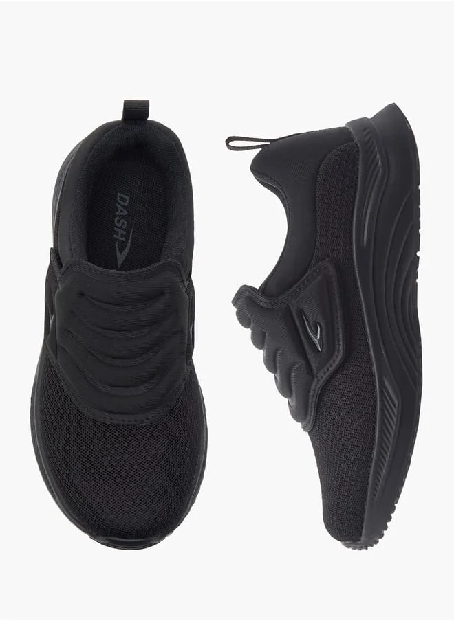 داش Boys Textured Sneakers with Hook and Loop Closure