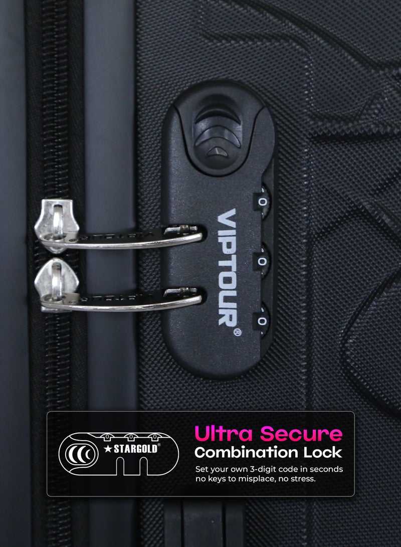 فيبتور طقم حقائب سفر 3 قطع ABS بعجلات مع نظام رقم قابل للقفل - Image 3