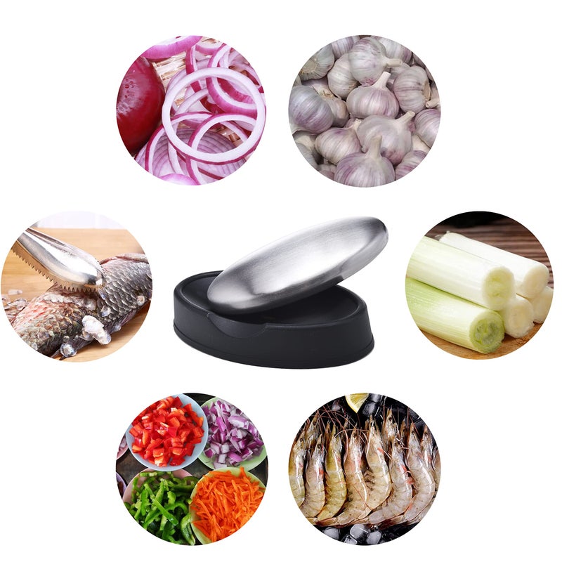 Mihey 5 عبوات من صابون الفولاذ المقاوم للصدأ، مزيل الروائح السحري، يزيل رائحة السمك والثوم والبصل من اليدين - Image 4