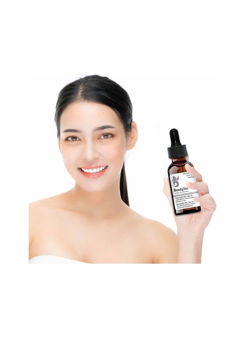 BEAUTY VOC Niacinamide 10% + Zinc 1% Serum for Balanced and Clarified Complexion with Vitamin B3 and Zinc to Minimize Pores, Regulate Oil, Enhance Skin Tone, Blemish Reduction and Radiant Skin, 30ml  - Image 4