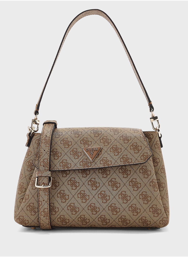 GUESS Logo Detail Sora Flap Over Satchels  - Image 1