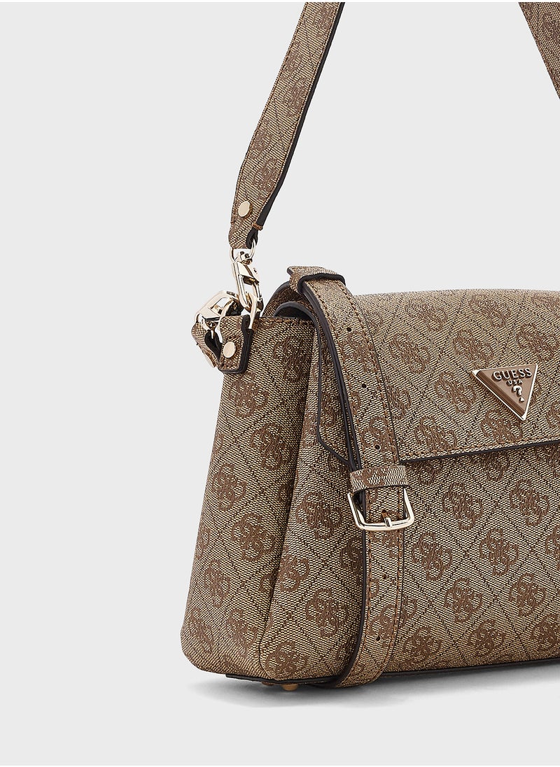 GUESS Logo Detail Sora Flap Over Satchels  - Image 3