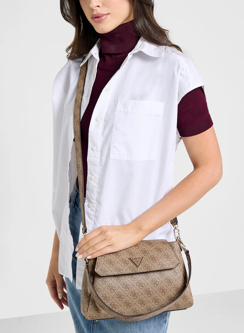 جس Logo Detail Sora Flap Over Satchel