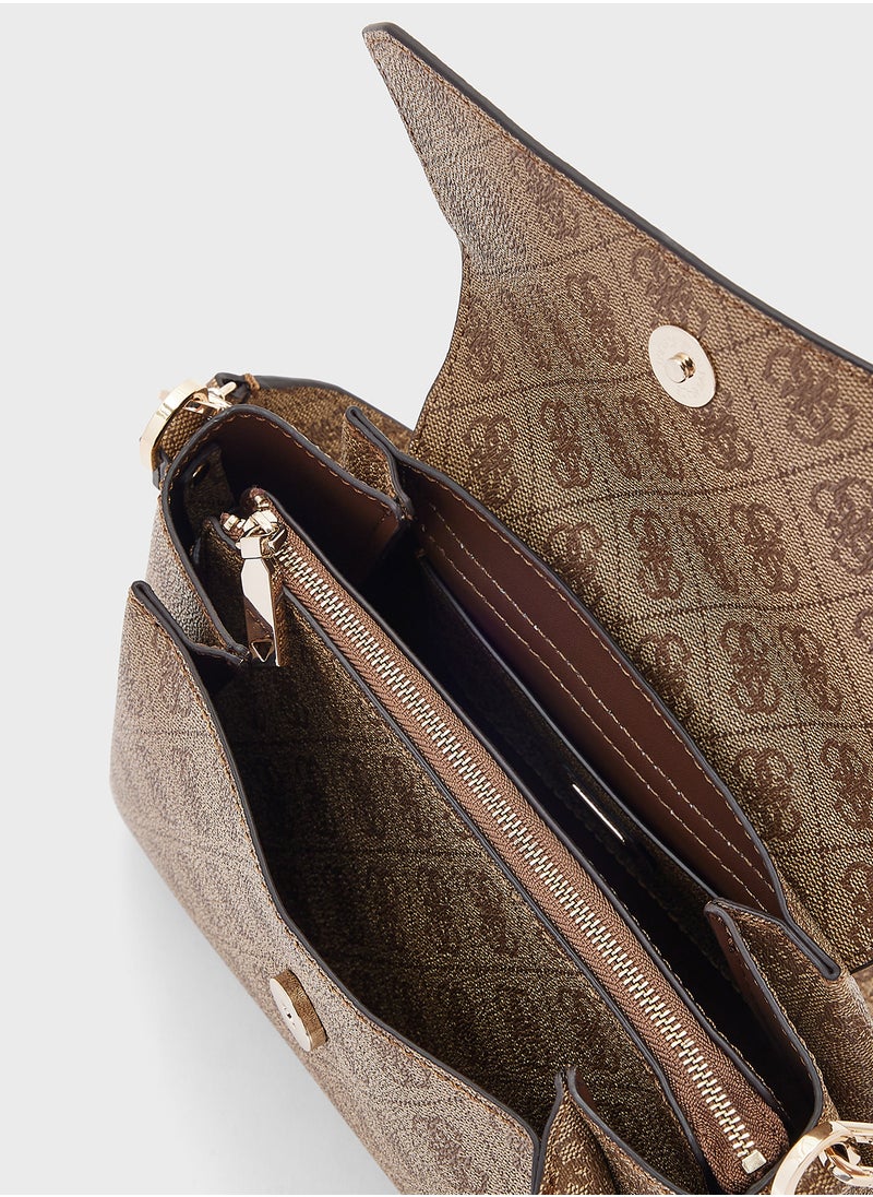 GUESS Logo Detail Sora Flap Over Satchels  - Image 5