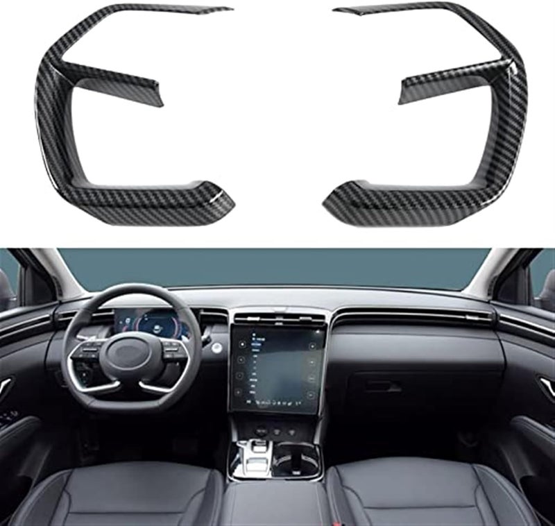 Wivplex Carbon Fiber Steering Wheel Button Frame Trim for Hyundai Tucson - Image 3