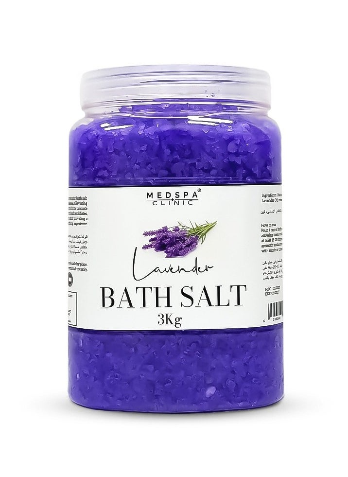MEDSPACLINIC Lavender Bath Salt for 3Kg for Body and Foot Spa, Calming, Relaxing, Aromatherapy, Pure and Natural, Sea Salt,  - Image 1