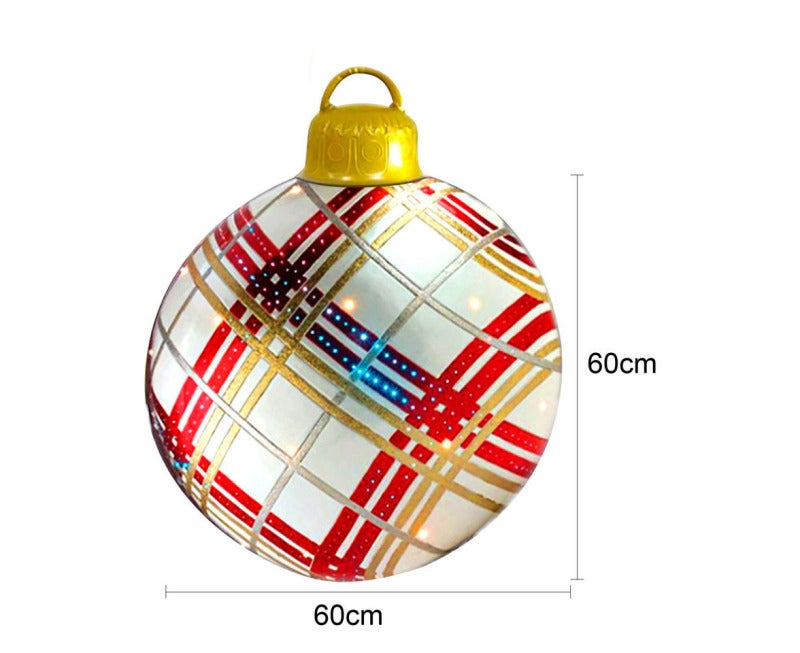 Inflatable Christmas Balls: Brightly Painted Smooth Surface - Easy To Inflate Christmas Ornament for Indoor Outdoor Family Celebrations - Image 2