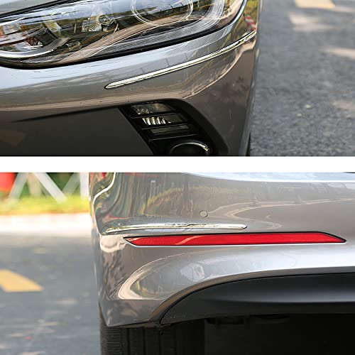 AutoBizarre Anti-Collision Silver Chrome Car Corner Bumper Protection Strips Set of 4 pcs Compatible with All Cars - Image 3