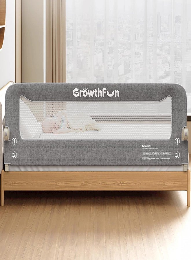 GrowthFun Foldable Bed Rail for Toddlers, 71in Reinforced Carbon Steel Frame&Connectors, Breathable Cationic Fabric - Safety Toddler Bed Rails for Queen, King, Twin, Full, No-Tool Setup. - Image 1