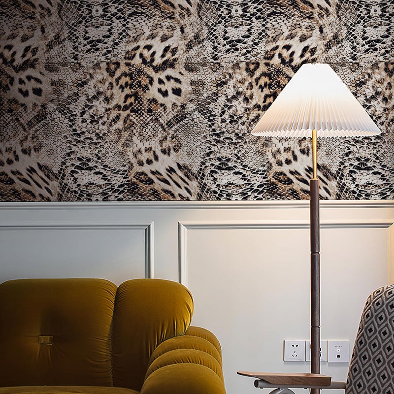 JiffDiff Textured Leopard Snake Print Peel and Stick Wallpaper, 17.3" x 120" Thick Waterproof Self-Adhesive Wall Paper, Modern Jungle Wild Animal Print Contact Paper for Table, Bedroom and Bathroom - Image 2