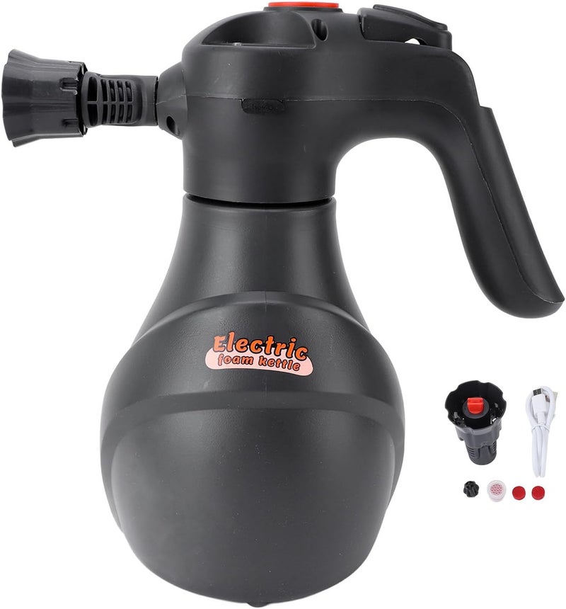 Electric Foam Sprayer with Rechargeable Battery, High Pressure Wireless Car Wash Gun with 5 Nozzles, USB Charging for Automotive Cleaning and Watering - Image 1