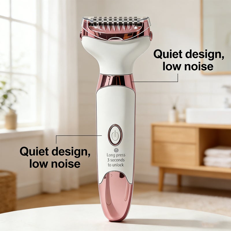 WAIKIL 4-in-1 USB Electric Hair Removal Device for Women - Rose Gold & Gunmetal - Image 3
