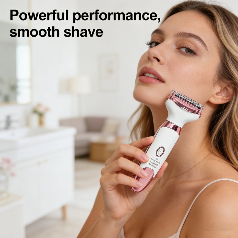 WAIKIL 4-in-1 USB Electric Hair Removal Device for Women - Rose Gold & Gunmetal - Image 2