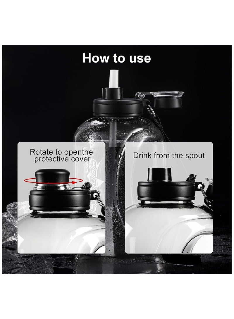 Half Gallon Water Bottle,with Time Marker,95 OZ/ 2.8 L Water Bottle with Straw,Large Water Bottle with Portable Handle and Strap for Gym Outdoor Sports Large Capacity Daily Water Bottles - Image 4