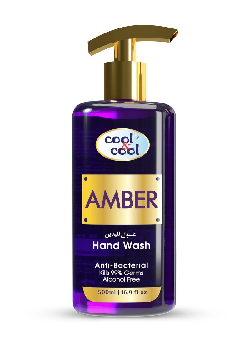 Cool & Cool Arabic Series Amber Hand Wash -500Ml - Antibacterial, Moisturizing with Vitamin E, 99% Germ-Killing Formula - Image 1