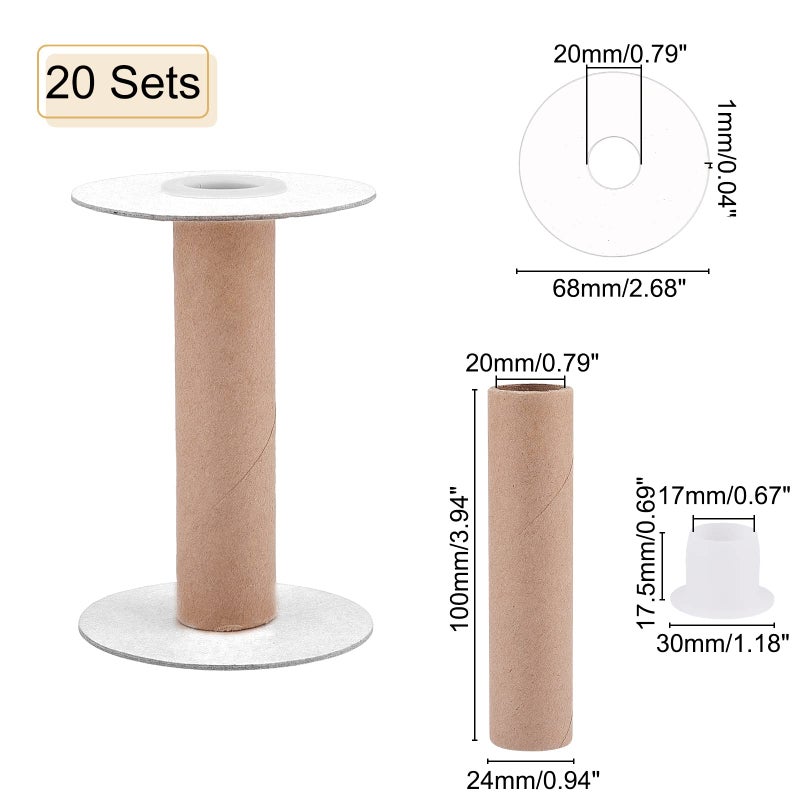 PH PandaHall 20pcs Ribbon Spools Removable Empty Cord Thread Storage Organizer Ribbon Holder Paper Sewing Spool String Bobbin Weaving Bobbin for Ribbon, Embroidery Thread, Yarn, Sewing, Craft 3.9inch - Image 4