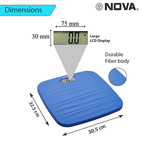 Nova BGS -1260 Ultra Lite Electronic Digital Personal Body Scale (Black/ Sea Blue - Colour May Vary) - Image 2