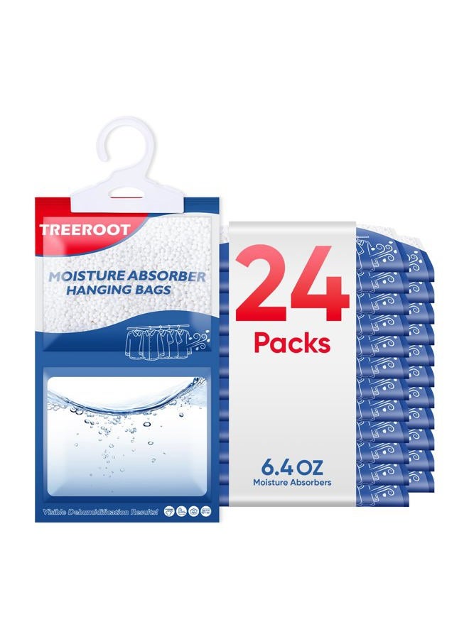 Treeroot 24 Pack Moisture Absorbers for Closet, 6.4OZ Hanging Closet Dehumidifier Bags, Hanging Humidity Absorber in Wardrobes, Kitchens and Bathrooms, Fragrance Free Portable Moisture bags - Image 1