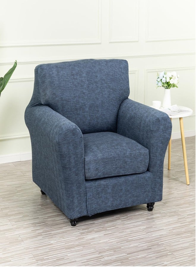 CRFATOP 2 Piece Soft Fitted Sofa Couch Cover Stretch Armchair Cover Slipcovers 1 Seat Chair Slip Cover with Arms Washable Furniture Protector for Living Room Pet Dog,(Small,C01) - Image 5