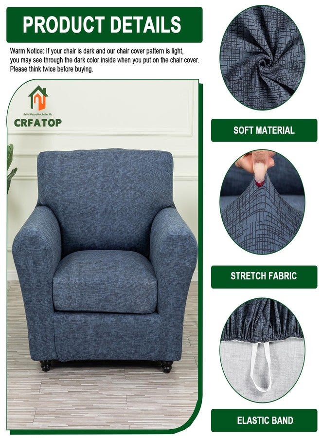 CRFATOP 2 Piece Soft Fitted Sofa Couch Cover Stretch Armchair Cover Slipcovers 1 Seat Chair Slip Cover with Arms Washable Furniture Protector for Living Room Pet Dog,(Small,C01) - Image 2