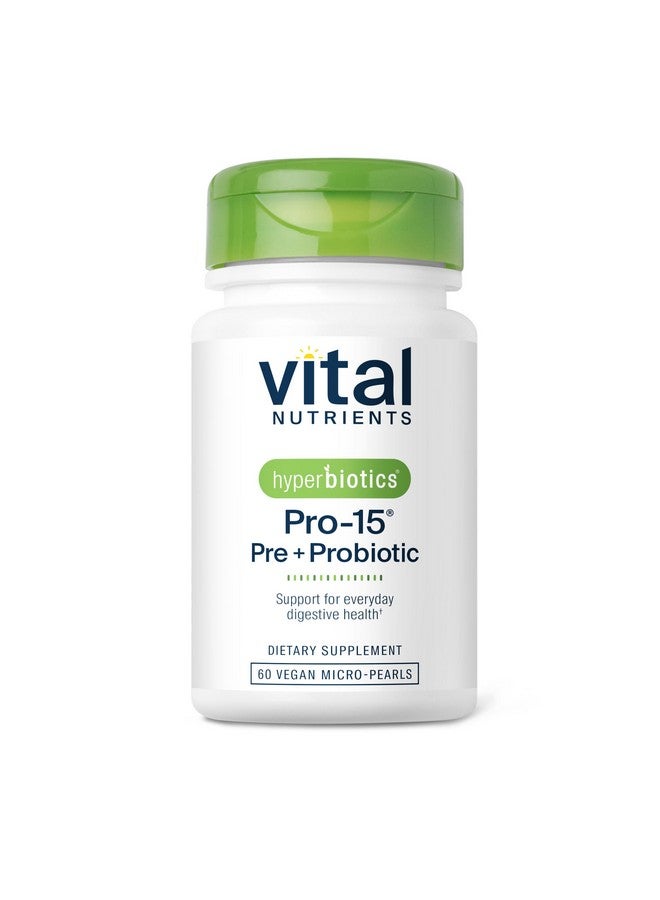 Hyperbiotics Vital Nutrients Pro-15 Prebiotics + Probiotics for Women and Men | 15 Science Backed Strains | Supports Occasional Constipation, Diarrhea, Gas & Bloating | 60 Vegan Time Release Pearls - Image 1