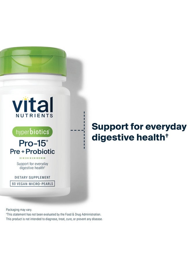 Hyperbiotics Vital Nutrients Pro-15 Prebiotics + Probiotics for Women and Men | 15 Science Backed Strains | Supports Occasional Constipation, Diarrhea, Gas & Bloating | 60 Vegan Time Release Pearls - Image 4
