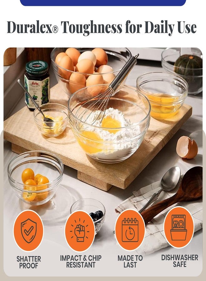 Duralex Le Gigogne Glass Mixing Bowl Set - 9-Piece Clear Stackable Prep Bowls Made of Durable Glass - Image 4